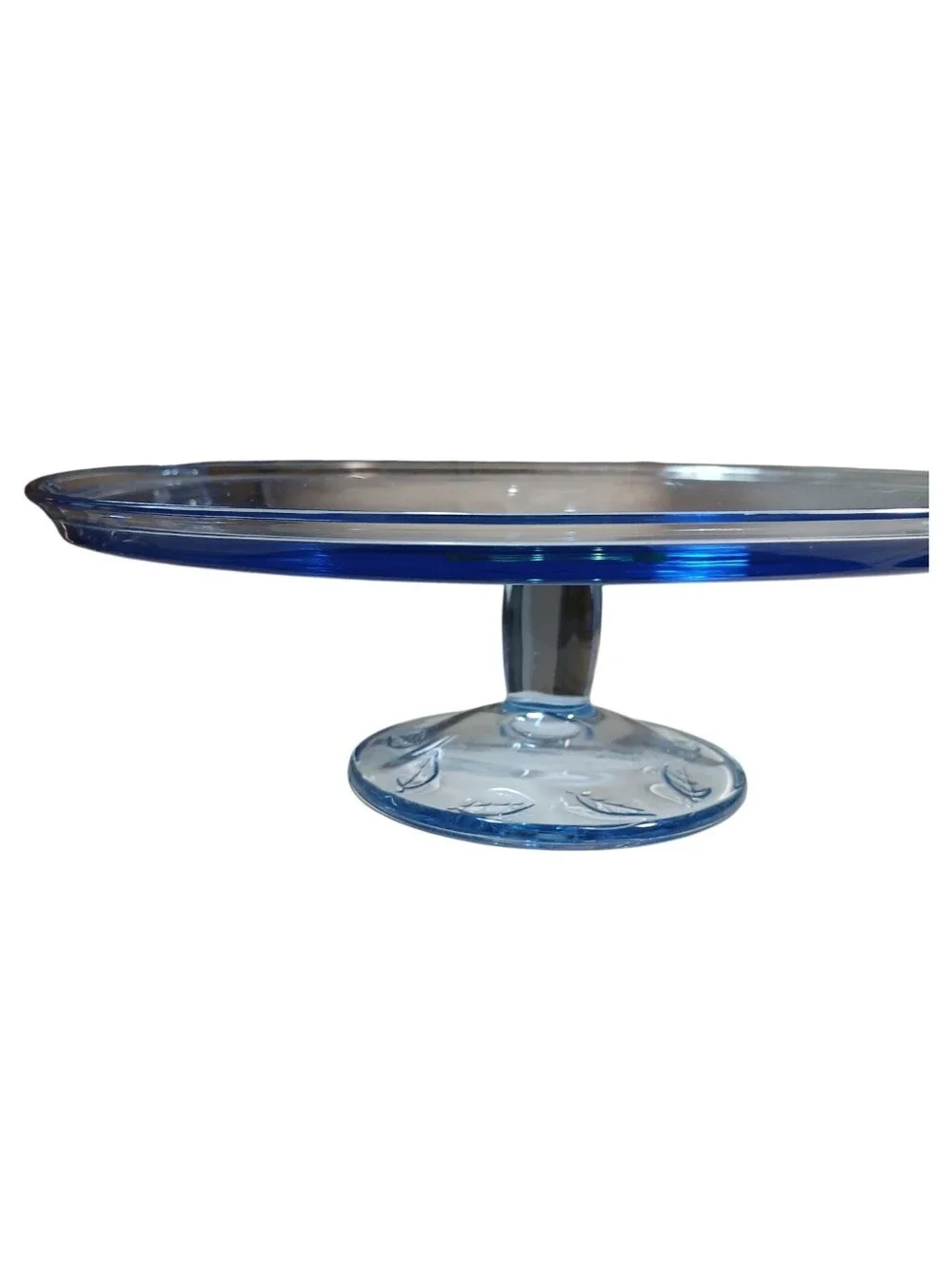 Blue Cake Plate & Candle Sticks Set